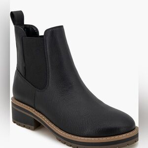 Kensie Kylie Black Leather Chelsea Boots